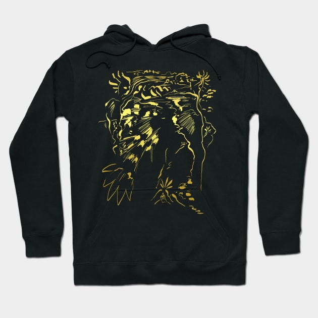 Gold Structure - Gothic Landscape Hoodie by Nikokosmos